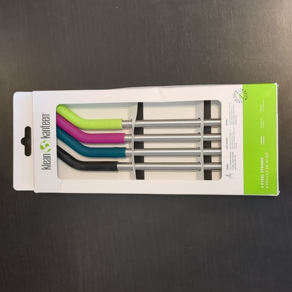 Kleen Kanteen metal straws silicone removable tips new opened box